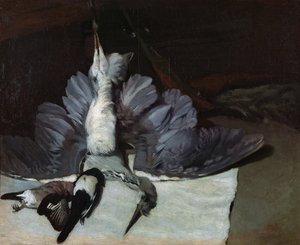 Martwa natura: czapla z rozpostartymi skrzydłami