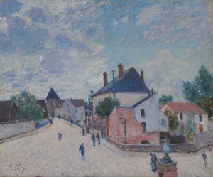Ulica w Moret, ok. 1890 (olej na płótnie) autorstwa Alfred Sisley