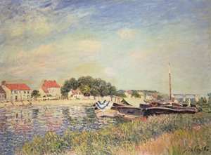 Brzegi Loingu w Saint-Mammes, 1885 autorstwa Alfred Sisley
