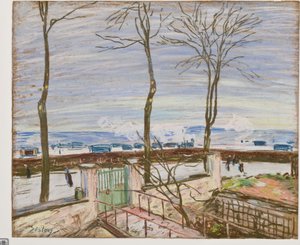 Dworzec Moret zimą (pastel na papierze) autorstwa Alfred Sisley