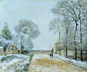 Droga, efekt śniegu, 1876 autorstwa Alfred Sisley
