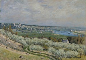 Taras w Saint-Germain, wiosna autorstwa Alfred Sisley
