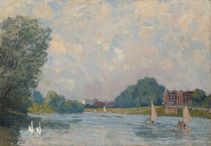 Tamiza w Hampton Court, 1874 autorstwa Alfred Sisley