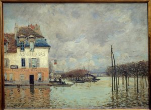 Powódź w Port Marly (Port-Marly) Obraz Alfreda Sisleya (1839-1899) 1876 wym. 0,60 x 0,81 m Paryż, musee d