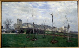 Widok Montmartre zaczerpnięty z miasta kwiatów w Batignolles Obraz Alfreda Sisleya (1839-1899) 1869 Nd. 0,7x1,17 m Grenoble, Muzeum Sztuk Pięknych autorstwa Alfred Sisley