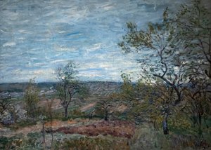 Wietrzny dzień w Veneux autorstwa Alfred Sisley