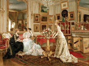 A.Stevens, Pokój do pisania malarza autorstwa Alfred Emile Stevens