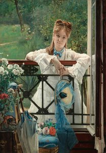 Niebieska wstążka, ok. 1894 r. autorstwa Alfred Emile Stevens