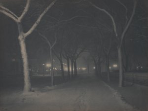 Mroźna noc autorstwa Alfred Stieglitz