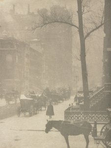 Ulica, projekt plakatu (fotograwiura) autorstwa Alfred Stieglitz
