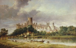 Widok zamku Windsor z Brocas Meadows, 1856 r.