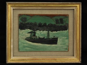 Trawler u wybrzeży Kornwalii, ok. 1928 r. autorstwa Alfred Wallis
