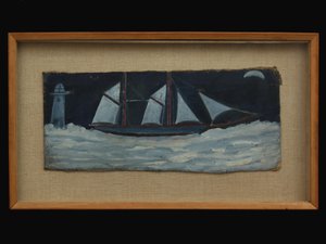 Trawler u wybrzeży Kornwalii, ok. 1930 autorstwa Alfred Wallis