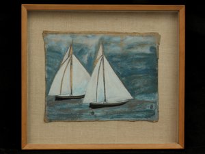 Dwie żaglówki, ok. 1930 autorstwa Alfred Wallis