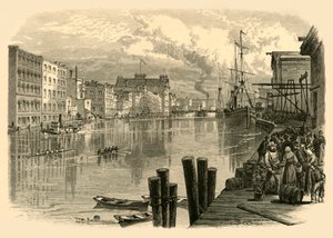 „Rzeka Milwaukee w Milwaukee”, 1874.