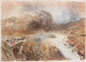 Nant Frangon (ołówek i akwarela na papierze (wklejony na tablicę)) autorstwa Alfred William Hunt