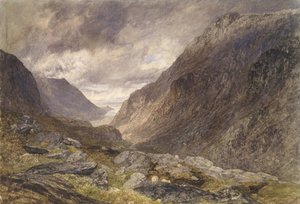 Pass of Llanberis, c.1853 (akwarela na papierze) autorstwa Alfred William Hunt