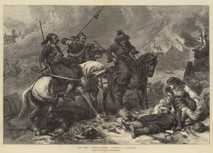 Wojna, Bashi-Bazouks palący wioskę autorstwa Alfred William Hunt
