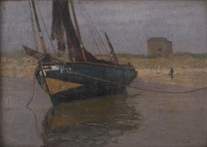 Łódź rybacka na belgijskim wybrzeżu