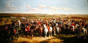 Wizyta księcia Alberta (1819-61) u cesarza Napoleona III (1808-73) na wzgórzach koło Boulogne, 8 września 1854 (olej na płótnie)