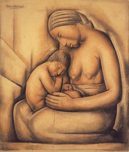 Matka Indianka, ok. 1936 (kredka na papierze)