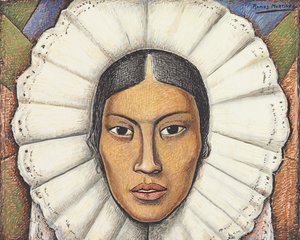 Tehuana, ok. 1930 (gwasz i kredka na papierze)