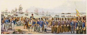 Lądowanie w Mindelo, Portugalia autorstwa Alfredo Roque Gameiro