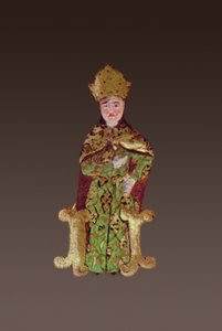 Król Węgier, Lajos II 1506-26 na naradzie przed bitwą pod Mohaczem w 1526, 1558 atrament i złoty płatek na welinie detal z 290004 autorstwa Ali Amir Beg
