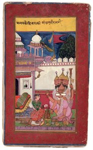 Kambhavati Ragini z Malkos, 1591 (nieprzezroczyste wc i złoto na papierze) autorstwa Ali and Hatim Husain