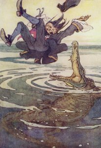 Prosto w paszczę krokodyla! (litografia kolorowa)