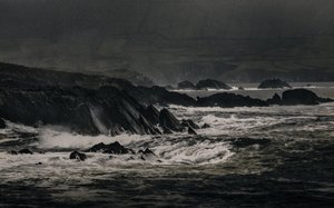Cliffs Near Inch, 2018 (ręcznie malowane zdjęcie)