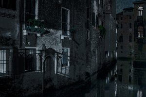 Cienie księżyca, Wenecja, 2018 (ręcznie malowane zdjęcie)