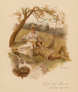 Stare piosenki miłosne: "Zamieszkaj ze mną i bądź moją miłością" (kolorowa litografia) autorstwa Alice Havers