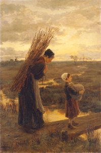 „Wrócili do domu swoją znużoną drogą”, 1870-1890 autorstwa Alice Mary Morgan