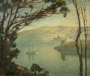 Zimowy poranek, Fowey (olej na płótnie)