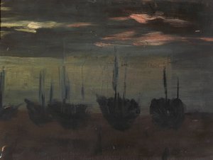 Statki w świetle księżyca autorstwa Alice Pike Barney