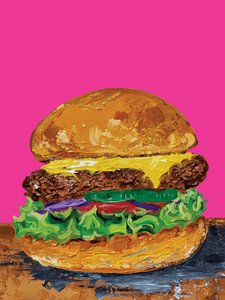 Cheeseburger w stylu pop-artu