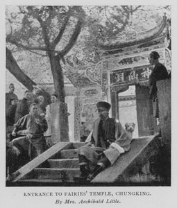 Wejście do Świątyni Wróżek, Chungking (zdjęcie czarno-białe)