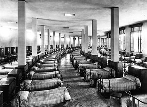 Villa Rosa Maltoni Mussolini: dormitorium (zdjęcie czarno-białe) autorstwa Fratelli Alinari