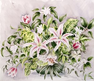 Martwa natura z liliami, 1996 autorstwa Alison Cooper