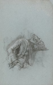 Studium do portretu siedzącego dżentelmena (kreda z kikutem na niebieskim papierze wykładanym) autorstwa Allan Ramsay