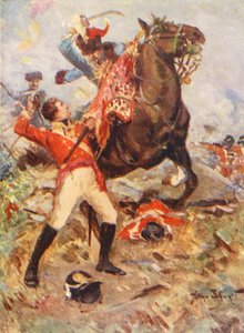 Saving the Colours at Albuera (kolorowa litografia) autorstwa Allan Stewart