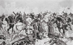 Ostatni bastion Radźputów przeciwko Mahometanom w 1192 r. n.e. (litografia)