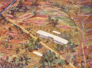 WW1: Rozpoznanie z powietrza (kolorowa litografia) autorstwa Allan Stewart