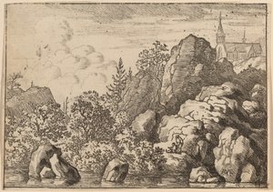 Kościół na wzgórzu, prawdopodobnie ok. 16451656. autorstwa Allart van Everdingen