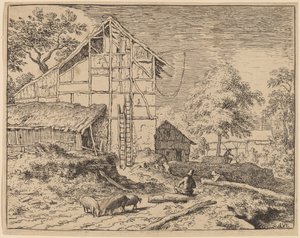 Domek z dwiema drabinami autorstwa Allart van Everdingen