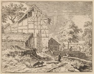 Chata z Dwoma Drabinami, prawdopodobnie ok. godz. 16451656. autorstwa Allart van Everdingen