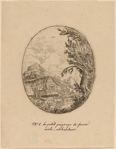 Wioska między drzewami, prawdopodobnie ok. 16451656. autorstwa Allart van Everdingen