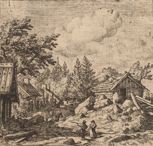 Wioska na Górzystym Ziemi, prawdopodobnie ok. 16451656. autorstwa Allart van Everdingen