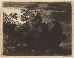Duża Skała nad Rzeką, prawdopodobnie ok. 16451656. autorstwa Allart van Everdingen